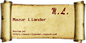 Mazur Liander névjegykártya